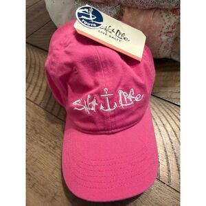 Salt Life Youth Pink Live Salty Anchor Baseball Cap Hat Adjustable Cotton